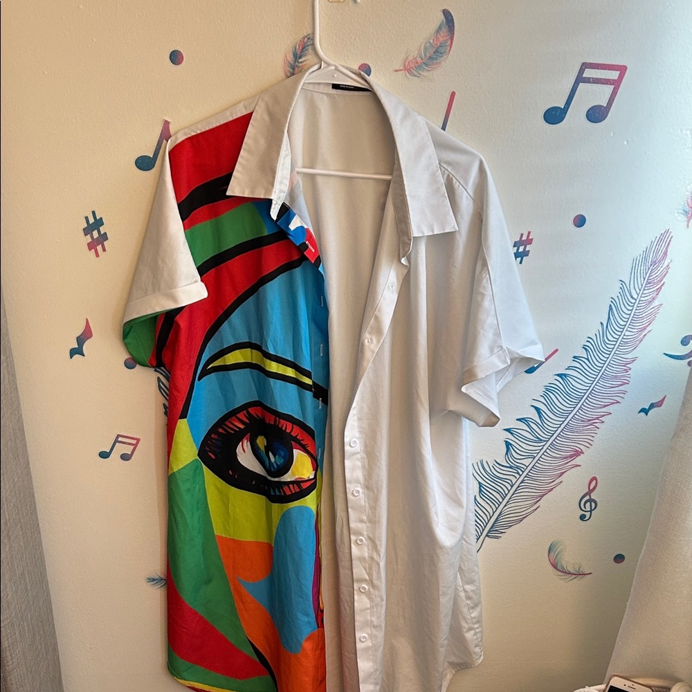 SHEIN Colorful Face Print Tunic Shirt